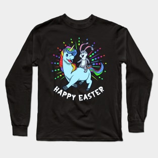 Easter bunny riding unicorn - Happy Easter Long Sleeve T-Shirt